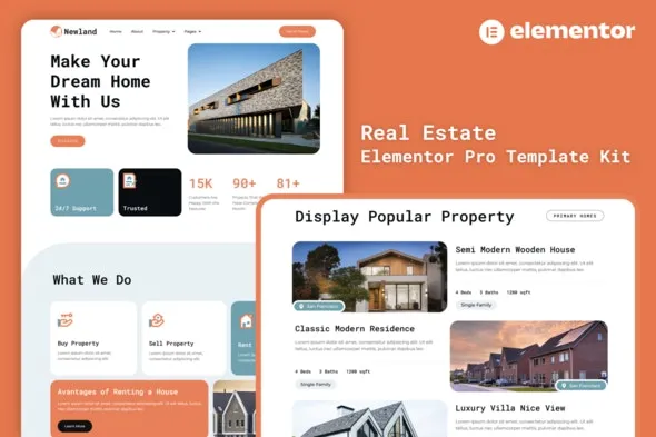 Newland – Real Estate Elementor Pro Template Kit