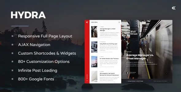 Hydra - Responsive WordPress Blog Theme