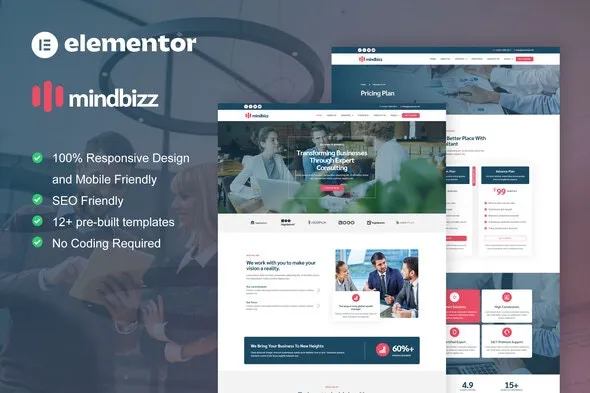 MindBizz – Business Consulting Elementor Pro Template Kit