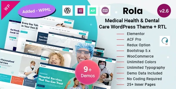 Rola - Medical Health & Dental Care Elementor WordPress Theme
