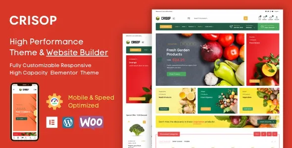 Crisop - Grocery & Organic Food Shop Elementor WooCommerce Theme