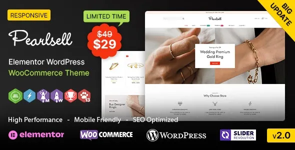 Pearlsell WP - Jewelry Elementor WooCommerce Theme