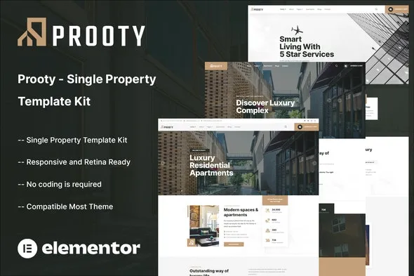 Prooty – Single Property Elementor Template Kit