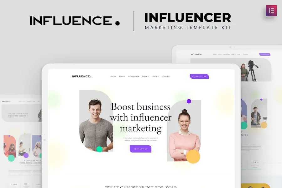 Influencer – Marketing Agency & Influencer Elementor Template Kit