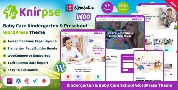 Knirpse – Kindergarten, Shool & Baby Care WordPress Theme