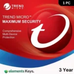 Trend Micro Maximum Security for 1 Device | 3 Year Subscription