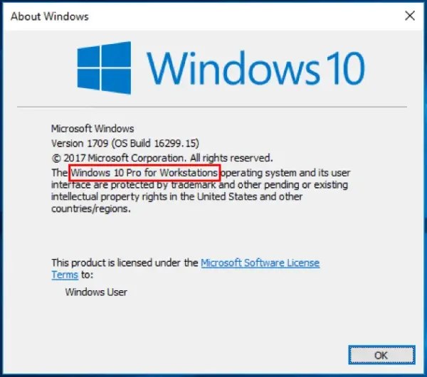 Windows 10 Pro Workstation