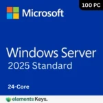 Windows Server 2025 Standard 24 core for 100 user