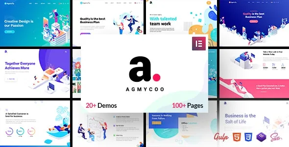 Agmycoo - Isometric Startup Creative Digital Agency WordPress Theme