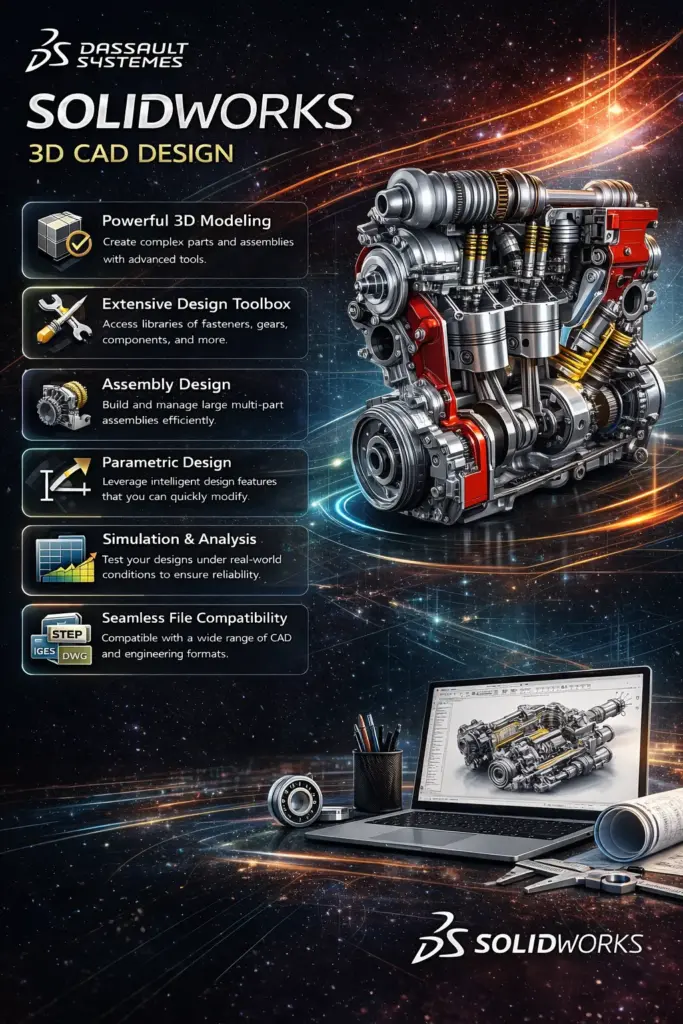 SOLIDWORKS - 3D CAD Design Software | Edu Edition 2025 | Windows 1 Year