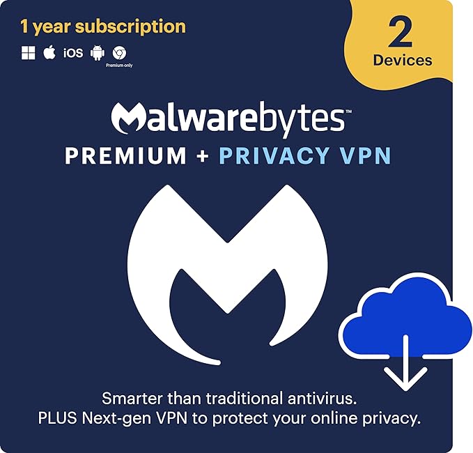 Malwarebytes Plus Premium Security + Privacy VPN + Browser Guard - 2 Device | 1 Year