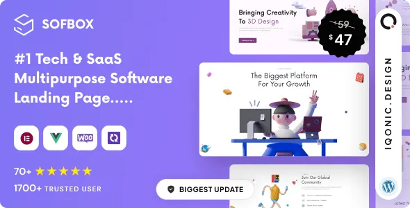 Sofbox v5.0 - Tech & SaaS Multipurpose Software Landing Page