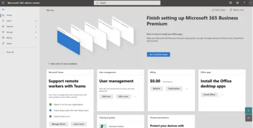Office 365 Business Premium Admin Panel