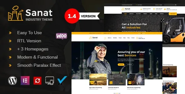 Sanat - Factory & Industry WordPress Theme