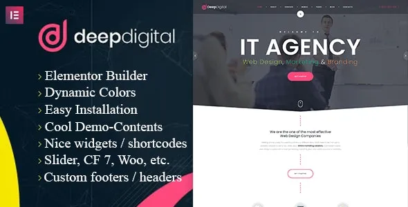 DeepDigital – Web Design Agency WordPress Theme