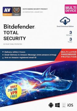 Bitdefender Total Security 3 Device - 3 Year | Mac / Pc / Android