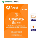 Avast Ultimate Security with VPN 3-User 1-Year | Speed Up & Clean Up Tools – PC/Mac/Android/iOS