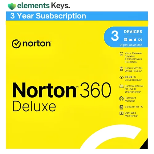 Norton 360 Deluxe | Multiple layers of protection for your devices 3 Devices | 3 Year Susbscription