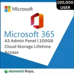 Office 365 A3 Admin Panel  | 100,000 User Licenses | 100GB Cloud Storage | Lifetime Access