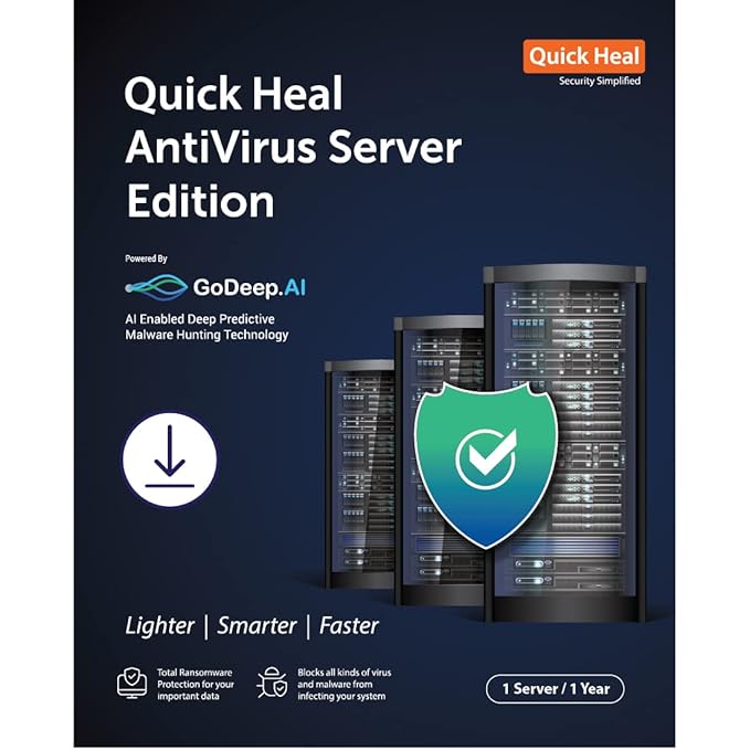 Quick Heal Antivirus Server Latest Version - 1 Server, 1 Year