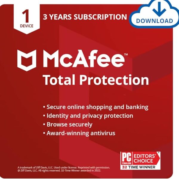 McAfee Total Protection 2024 1 Device 3 Year (PC/Mac/Android/iOS)