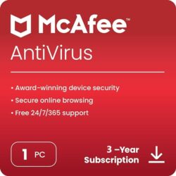 McAfee Antivirus 2024 | 1 Device, 3 Year | Antivirus Internet Security Software