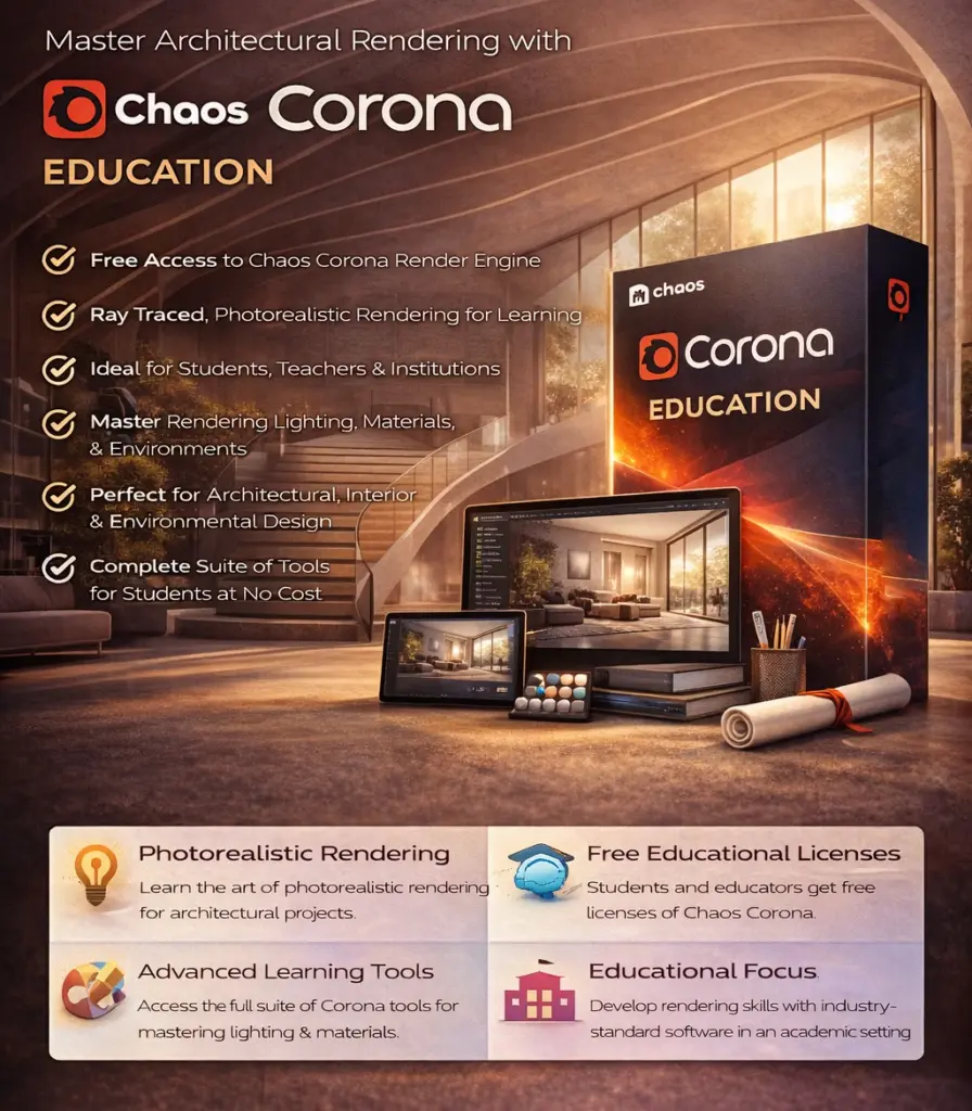 Chaos Corona (Education) - Renderer for architectural visualization | 1 Year