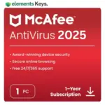 McAfee Antivirus 2025 | 1 Device, 1 Year | Antivirus Internet Security Software
