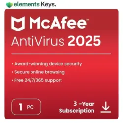 McAfee Antivirus 2025 | 1 Device, 3 Year | Antivirus Internet Security Software