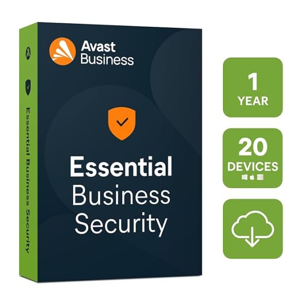 Avast Essential Business Security | 20 Devices, 1 Year | Endpoint Protection, Ransomware & Phishing Defense | Online Management Platform | Windows & Windows Server