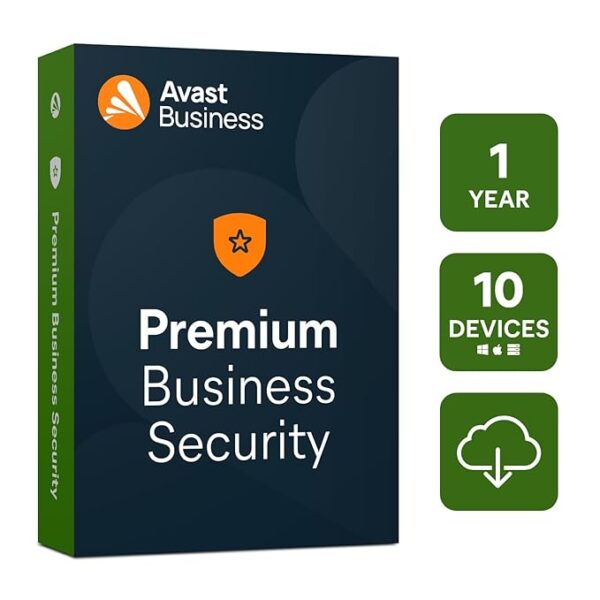 Avast Premium Business Security | 10 Devices, 1 Year | Endpoint Protection, VPN, Ransomware & Phishing Defense | Online Management Platform | Windows, MacOS & Server 