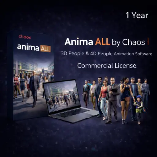 Anima ALL by Chaos – 3D People & 4D People Animation Software for 1 Year | Commercial License
