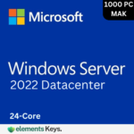 Windows server 2022 Datacenter 24 core mak 1000 user