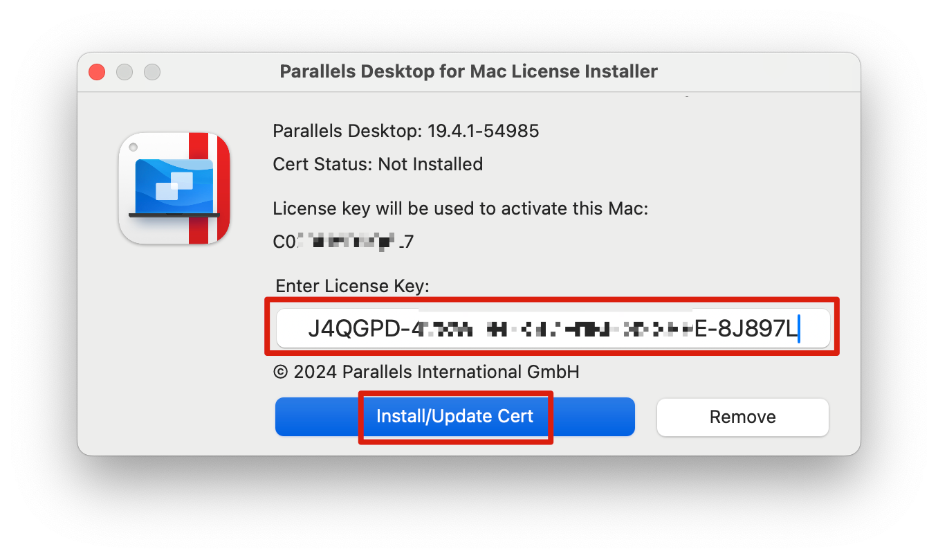 Parallels Desktop 20/19/18 Lifetime Key (Certificate License) Activation Guide