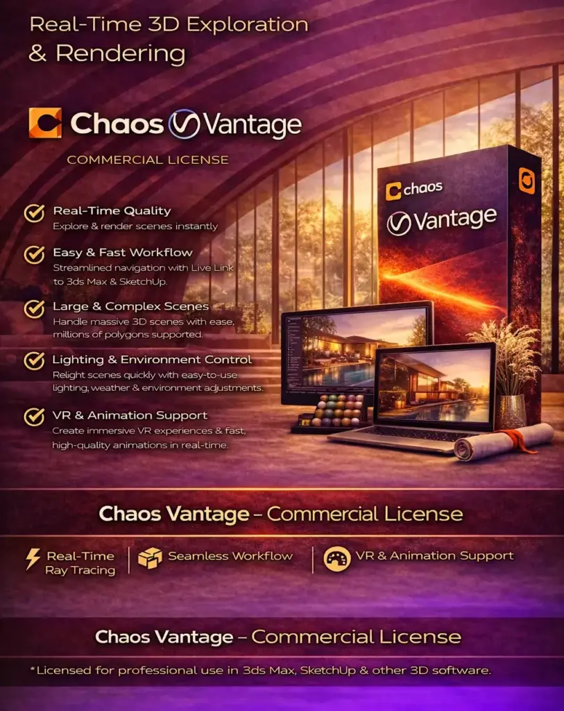 Chaos Vantage – Pure ray tracing in real-time | Commercial License
