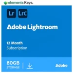 Adobe Lightroom + Lightroom Classic 80 GB, AI-assisted photo editor, 1 Year Subscription | PC/Mac