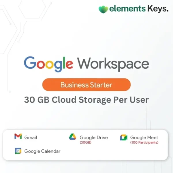 G Suite Email | Google Workspace Business Starter | 30 GB Storage