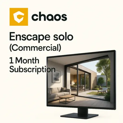 Chaos Enscape solo (Commercial) - Real-Time Rendering and Virtual Reality | 1 Month Subscription