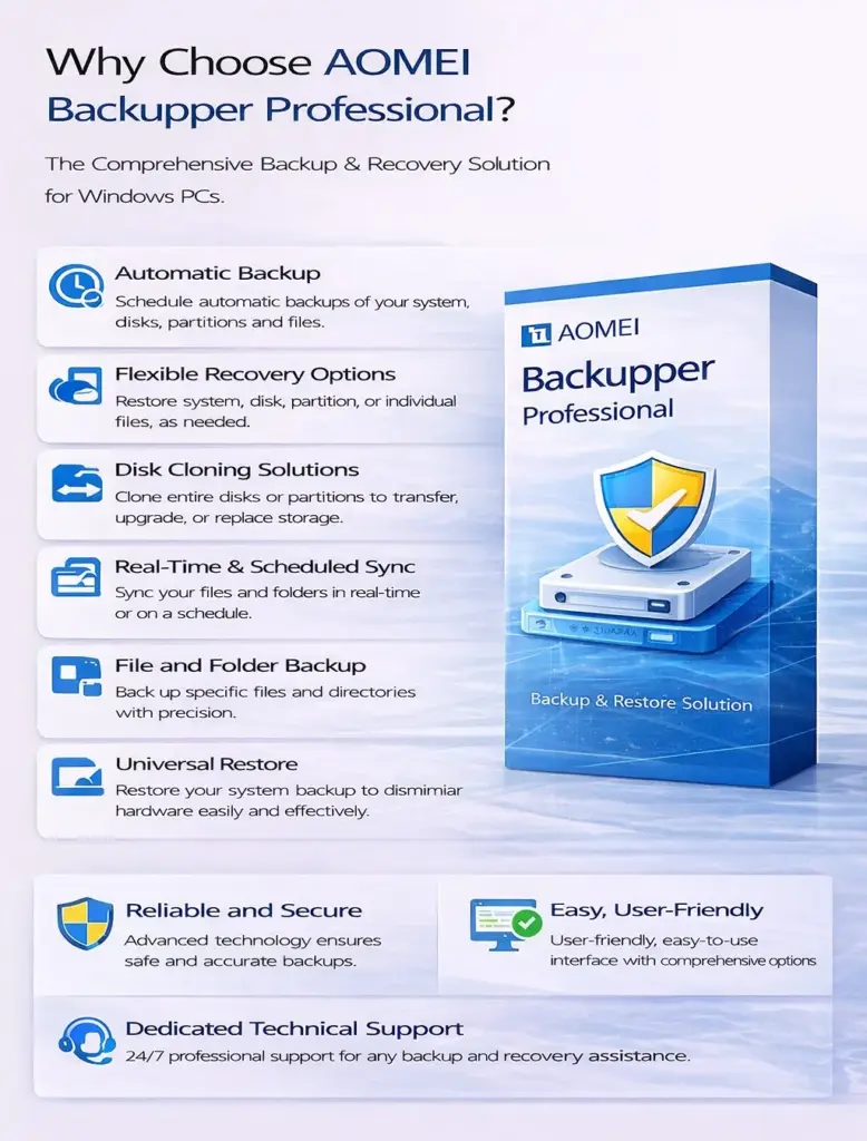 AOMEI Backupper Professional (1 Year / 1 PC)