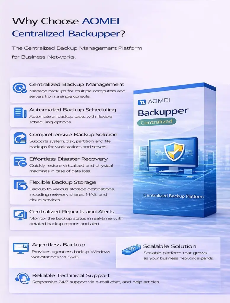 AOMEI Centralized Backupper (Lifetime Upgrade/ Unlimited PCs)