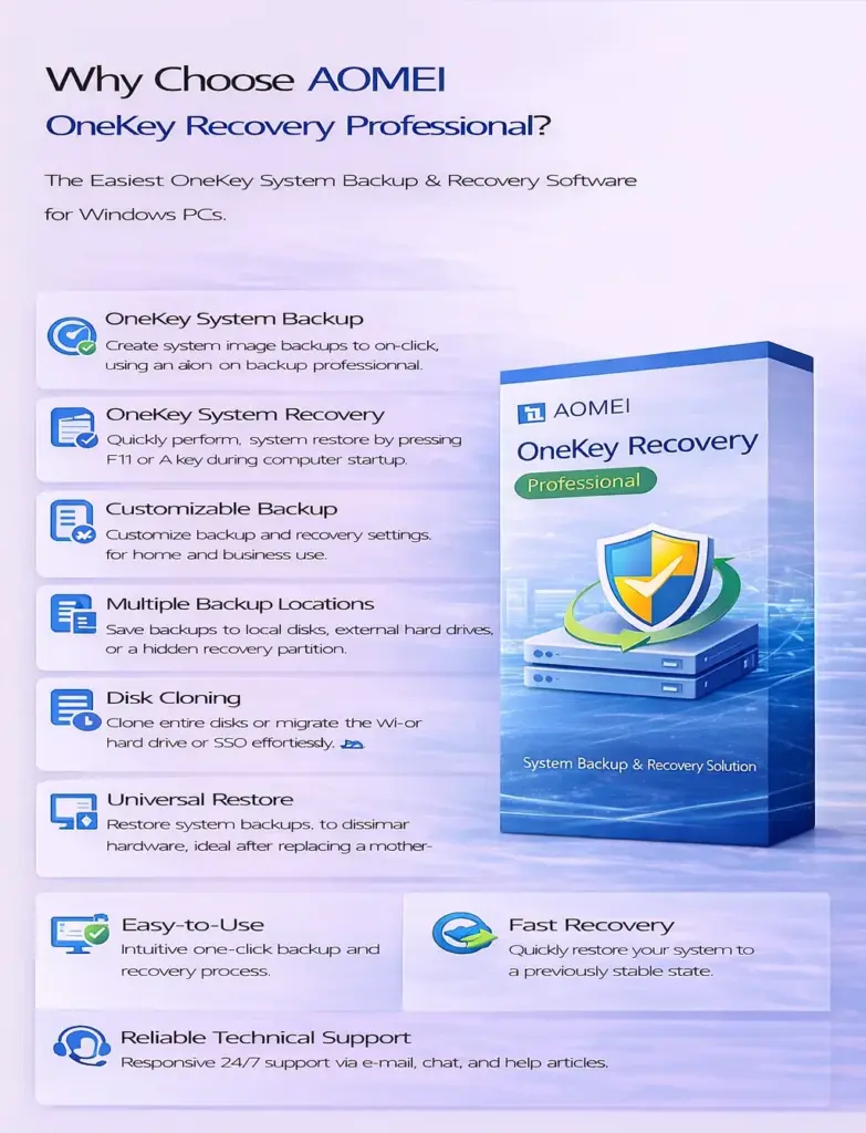 AOMEI OneKey Recovery Professional (Lifetime Upgrades / Single License)