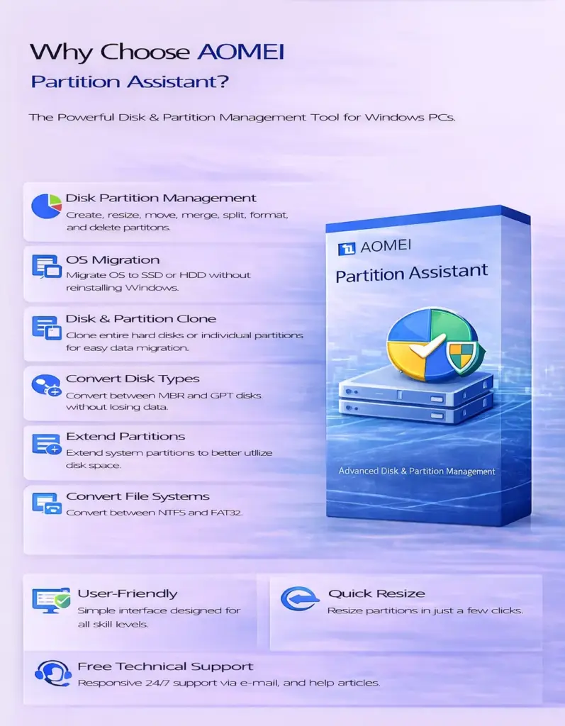 AOMEI Partition Assistant (Lifetime Upgrade/Unlimited PCs&Servers)