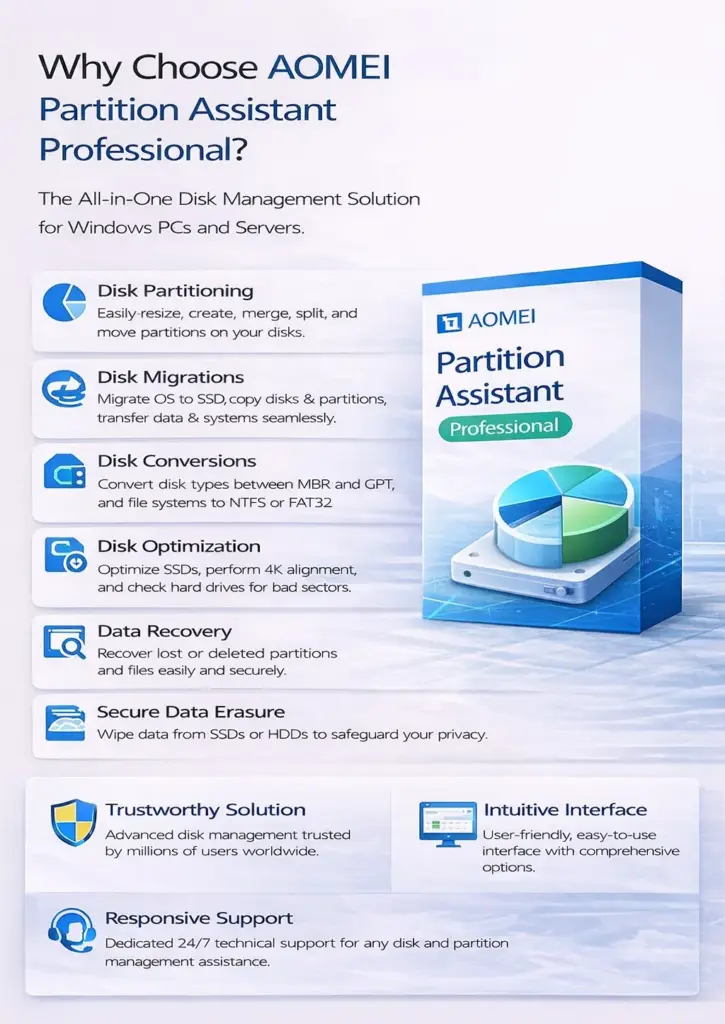AOMEI Partition Assistant Professional (Lifetime Upgrades / 2 PCs)