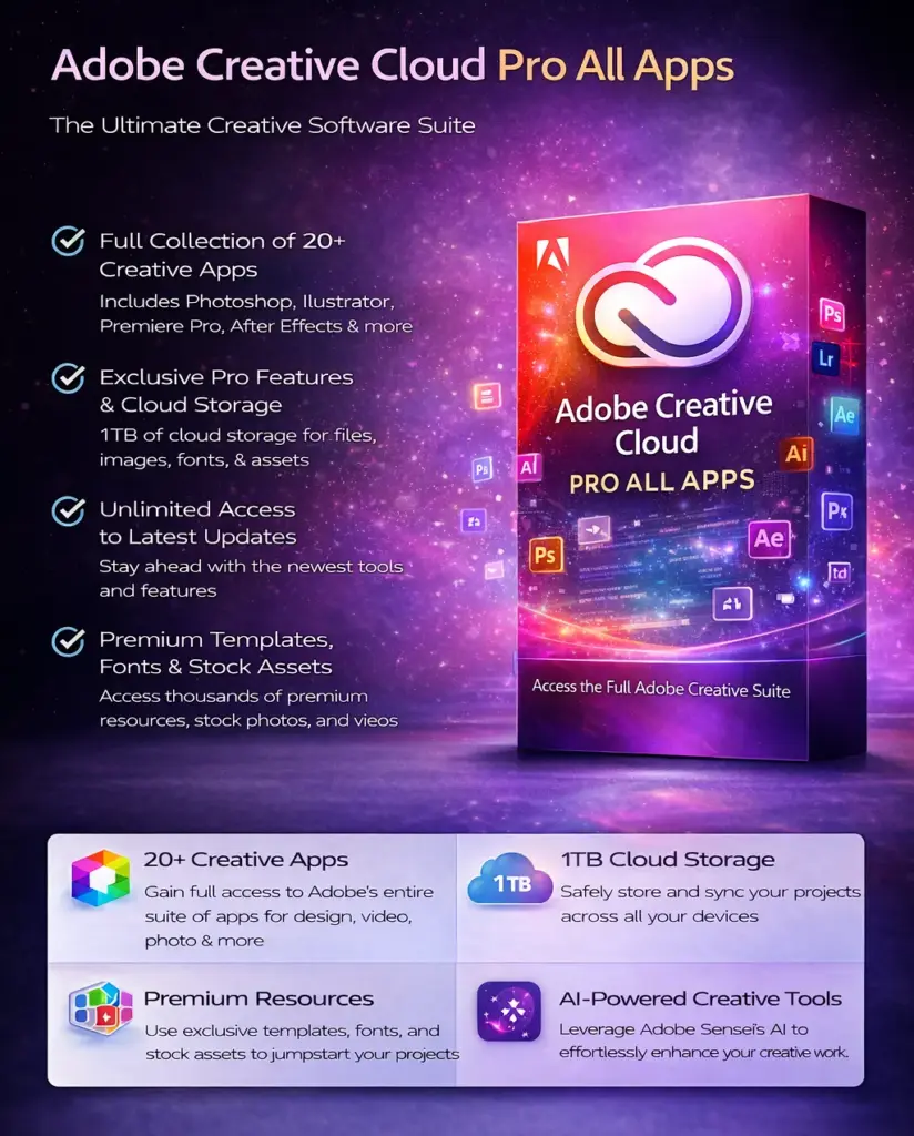 Adobe Creative Cloud Pro All Apps - 4 Month Redeem Code 1 Adobe Creative Cloud Pro All Apps - 4 Month Redeem Code