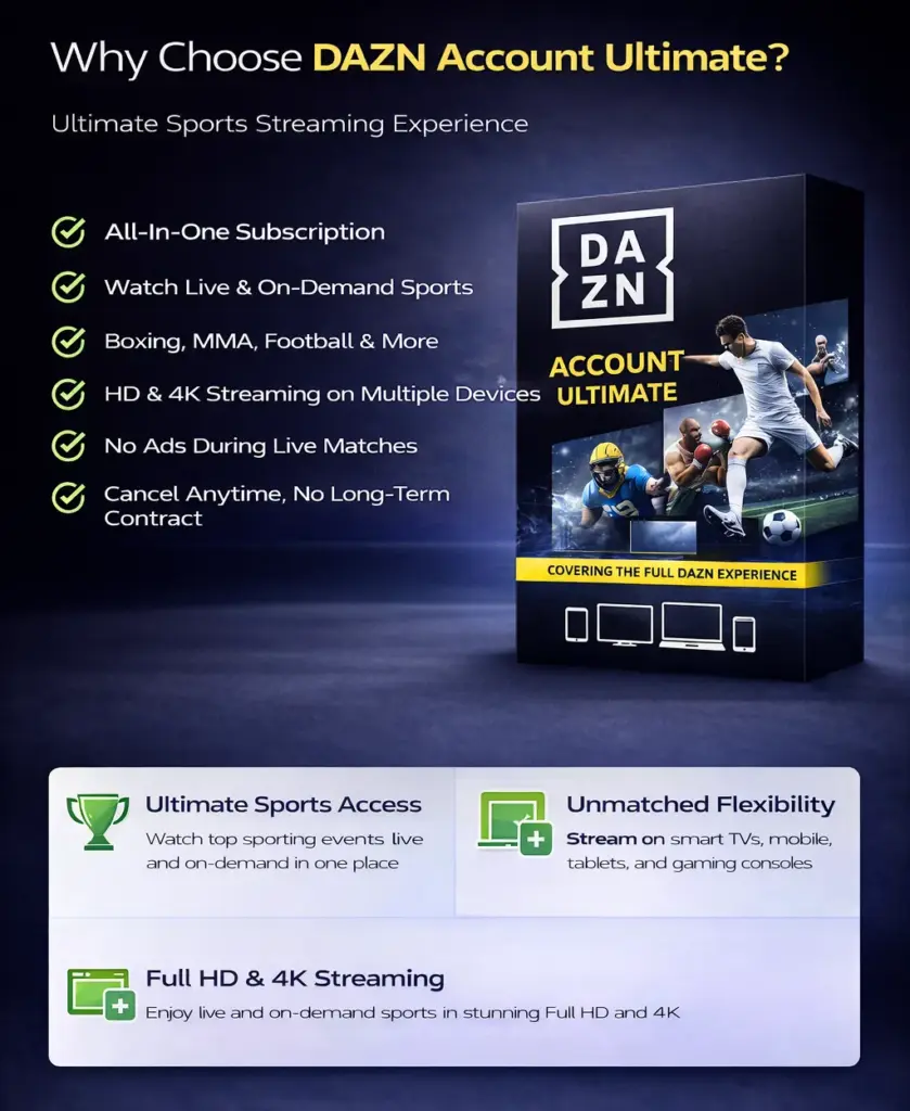 DAZN Account Ultimate | 1 Screen | 1 Month - Germany Subscription