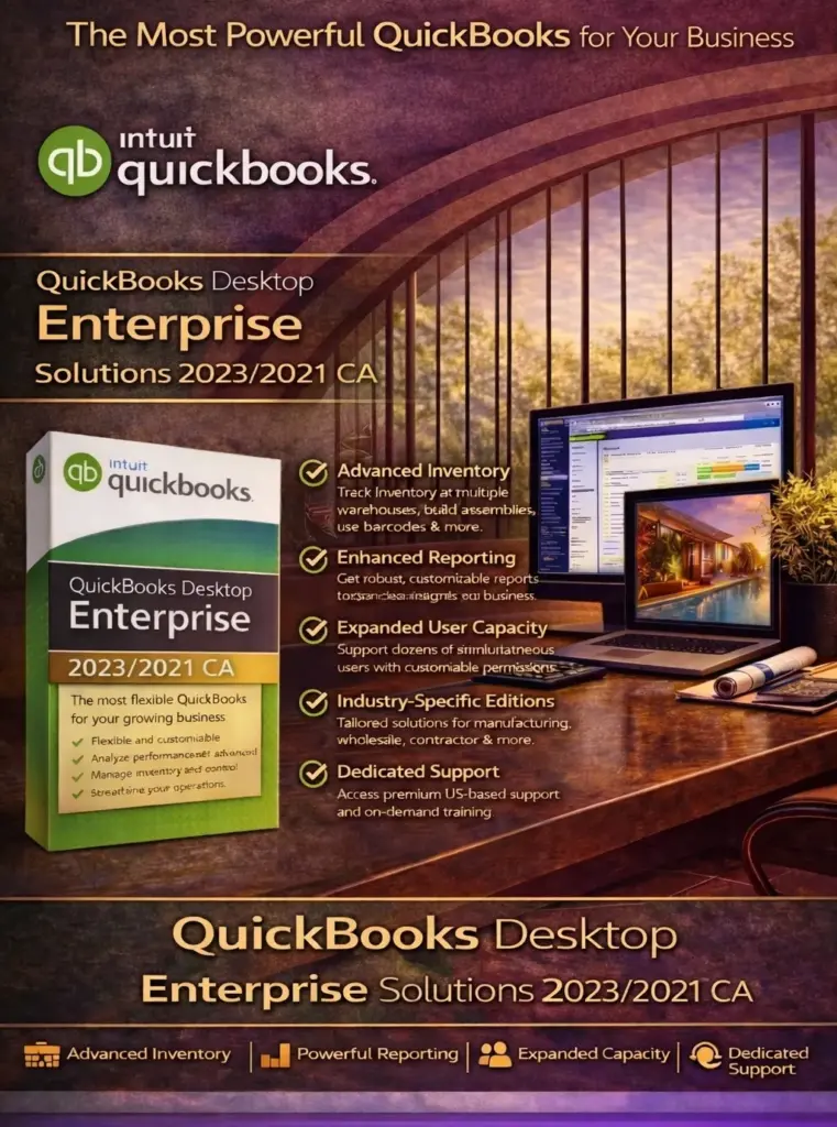 QuickBooks Desktop Enterprise Solutions 2023/2021 CA for Windows