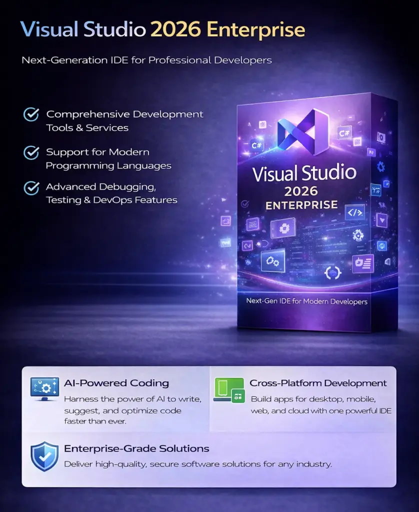 Visual Studio 2026 Enterprise | 2 User | Lifetime Subscription 1 Visual Studio 2026 Enterprise | 2 User | Lifetime Subscription