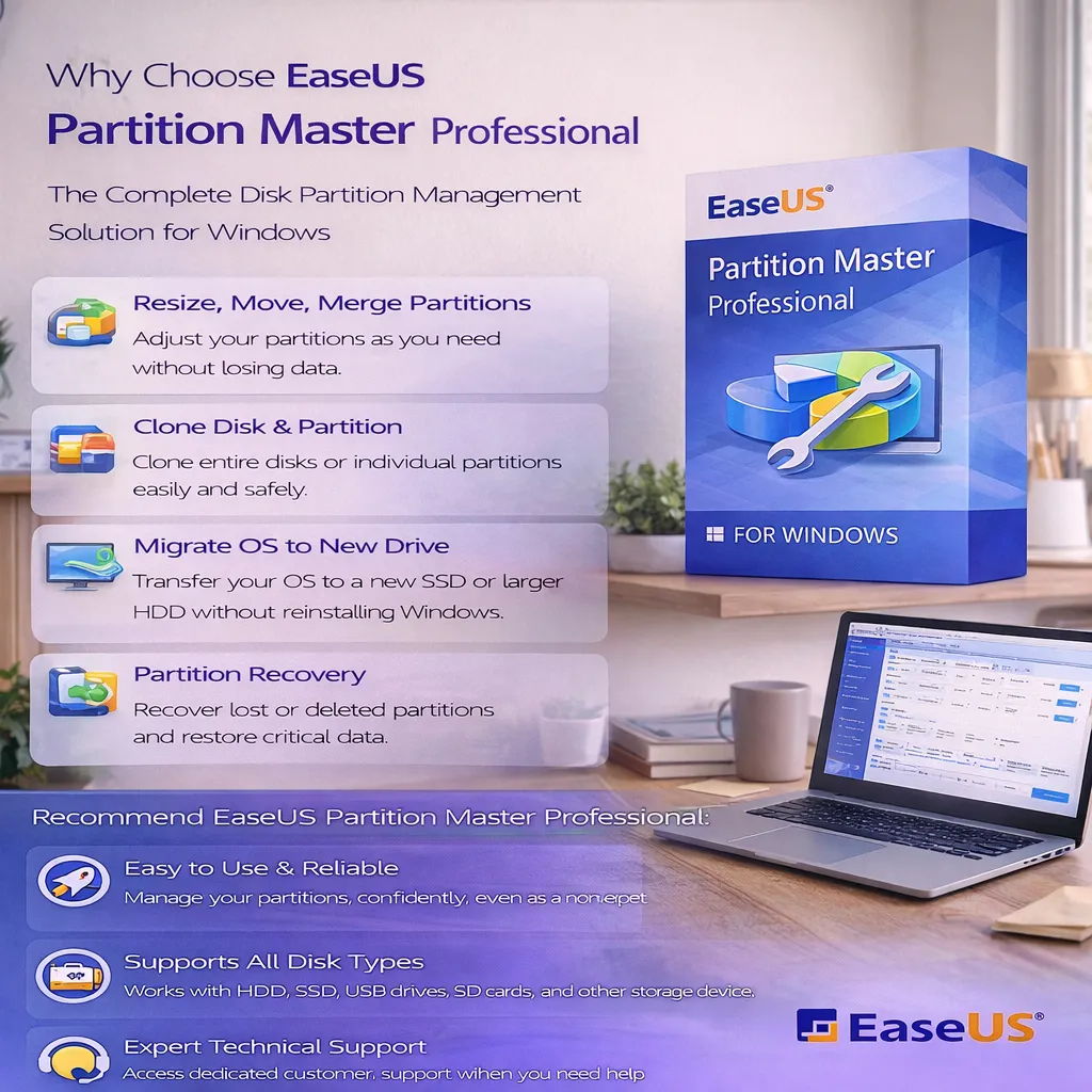 EaseUS Partition Master Professional - 1 Year Subcription