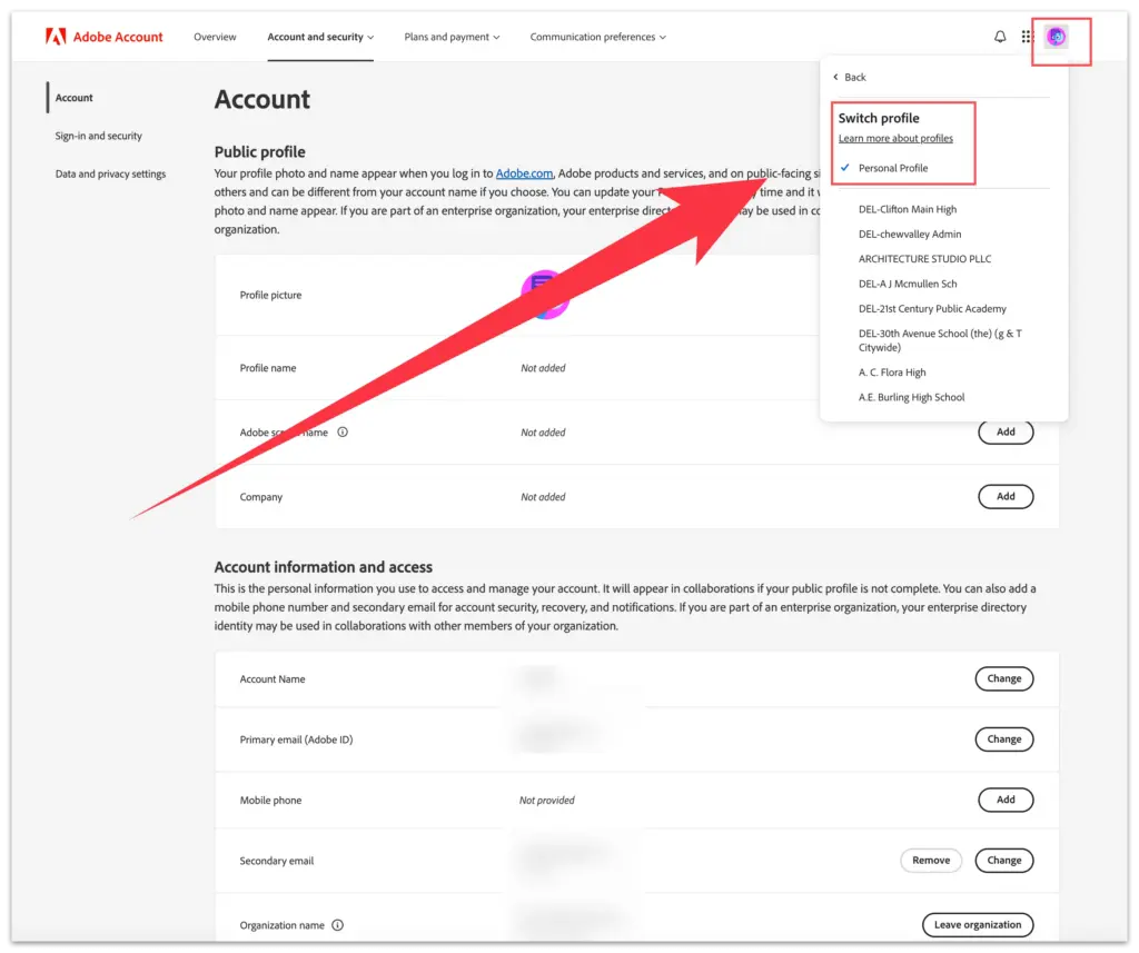 How to delete unused profiles from Adobe Create Cloud?
