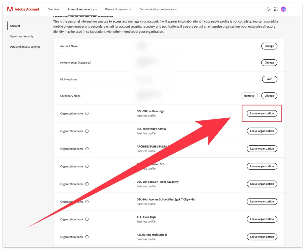 How to delete unused profiles from Adobe Create Cloud?